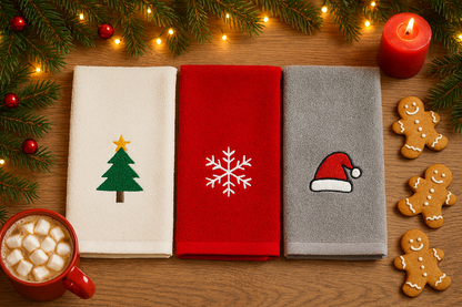 Pack 3 x Trapo de cocina Bordado Navidad 🎄 – Edición Limitada