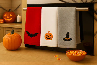 Pack 3 x Trapo de cocina bordado Halloween 🎃 – Edición Limitada