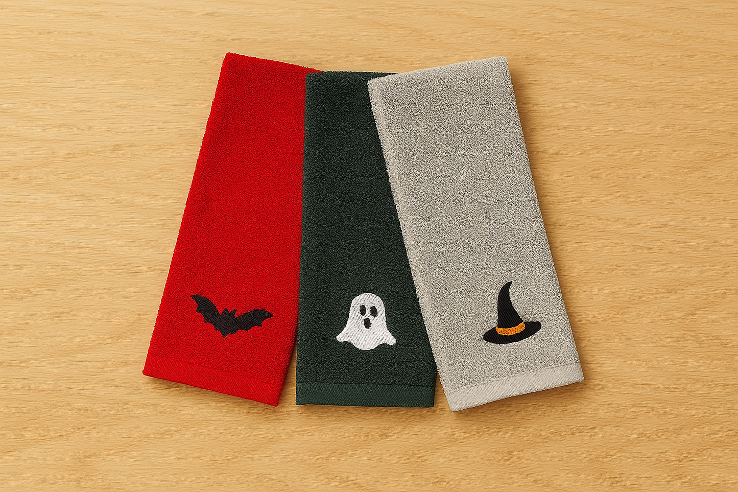 Pack 3 x Trapo de cocina bordado Halloween 🎃 – Edición Limitada