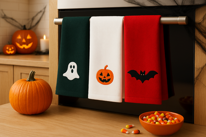 Pack 3 x Trapo de cocina bordado Halloween 🎃 – Edición Limitada