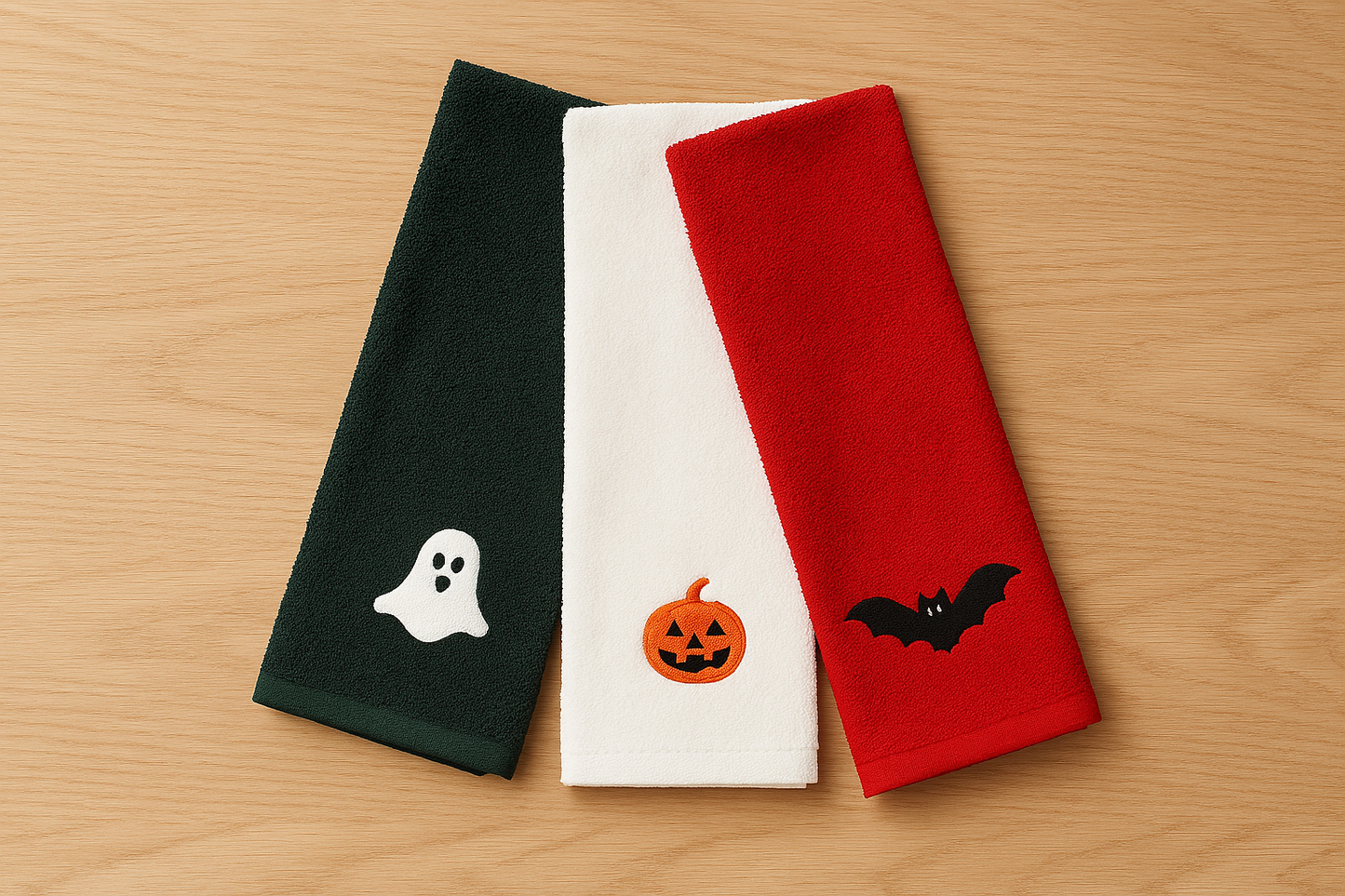 Pack 3 x Trapo de cocina bordado Halloween 🎃 – Edición Limitada